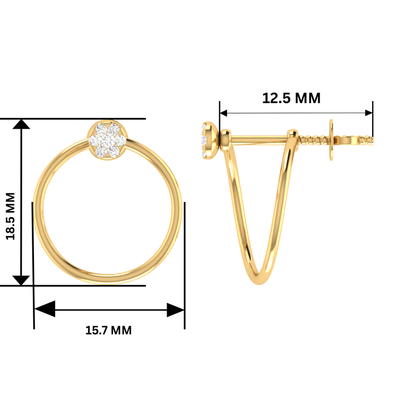 Meadow Hoop Gold Plated Lab Grown Diamond Earrings