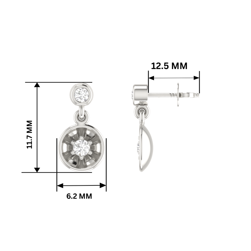 Turbine Platinum Plated Lab Grown Diamond Earrings