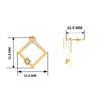 Lumina Grid Gold Plated Lab Grown Diamond Earrings