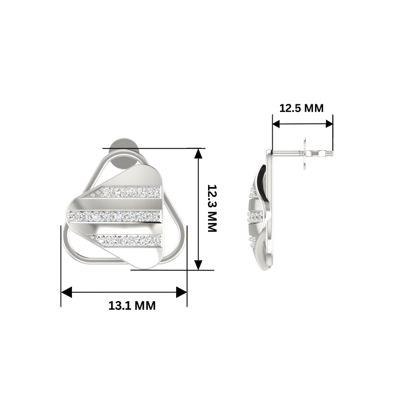 Pulse Frame Platinum Plated Lab Grown Diamond Earrings