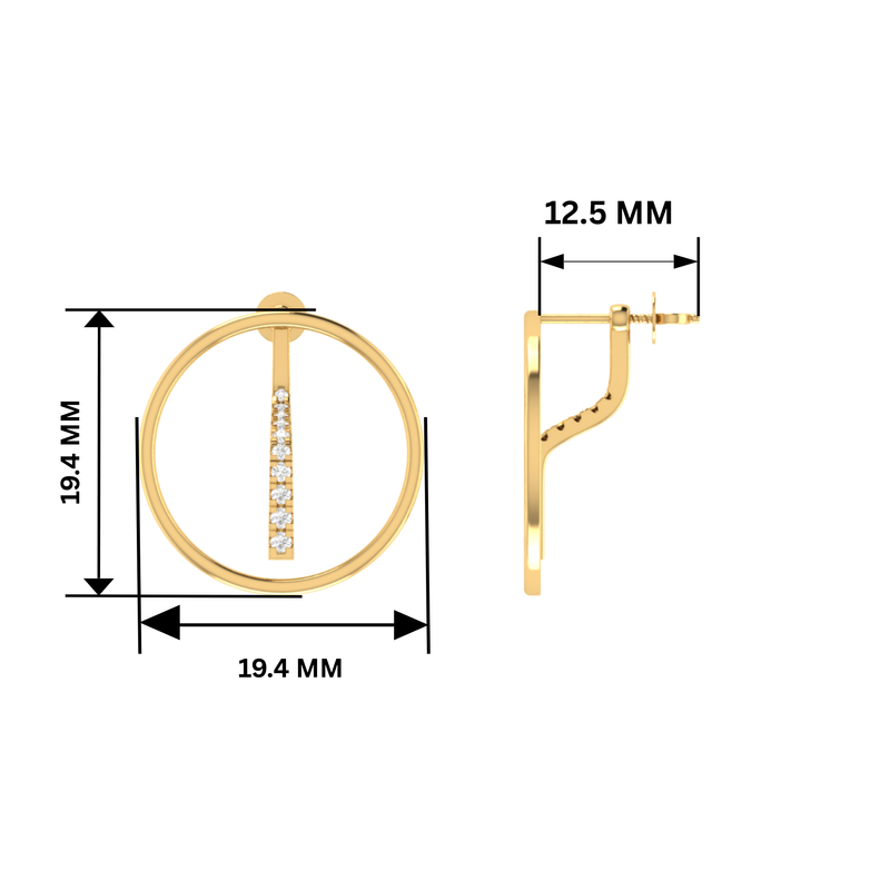 Solar Plumb Gold Plated Lab Grown Diamond Earrings
