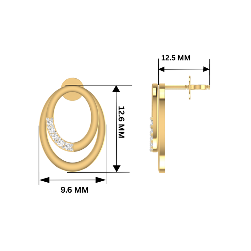 Nested Verve Gold Plated Lab Grown Diamond Earrings