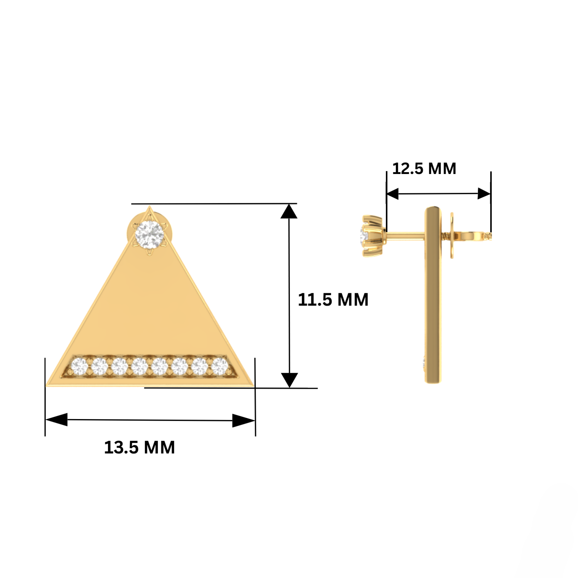 Lumina Triangle Gold Plated Lab Grown Diamond Earrings