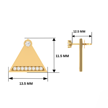 Lumina Triangle Gold Plated Lab Grown Diamond Earrings