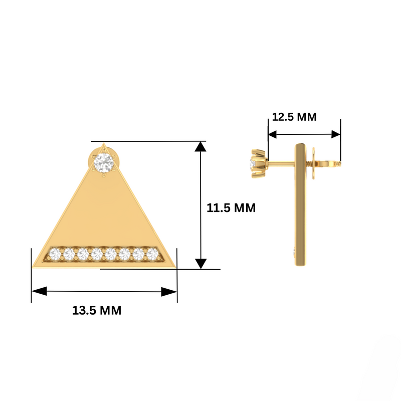 Lumina Triangle Gold Plated Lab Grown Diamond Earrings