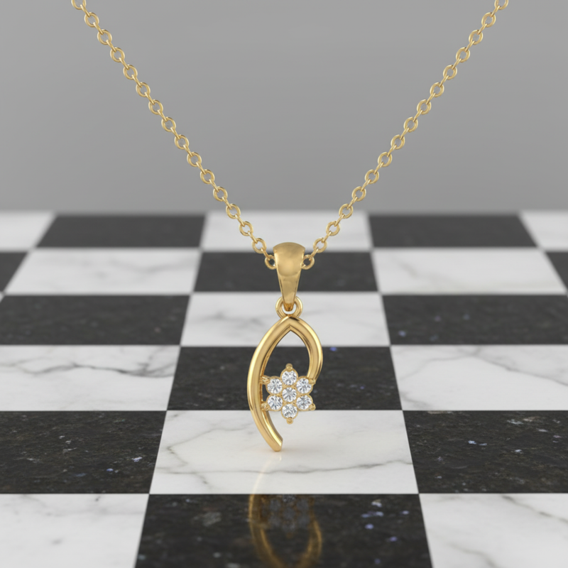 Serpentine Flora Gold Plated Lab Grown Diamond Pendant