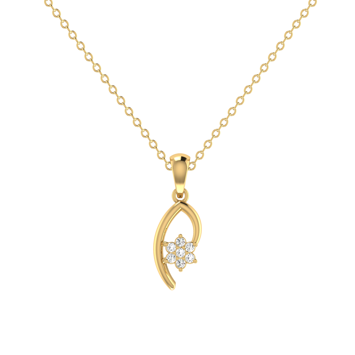 Serpentine Flora Gold Plated Lab Grown Diamond Pendant