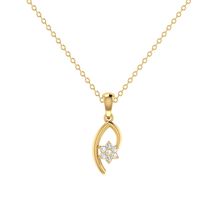 Serpentine Flora Gold Plated Lab Grown Diamond Pendant