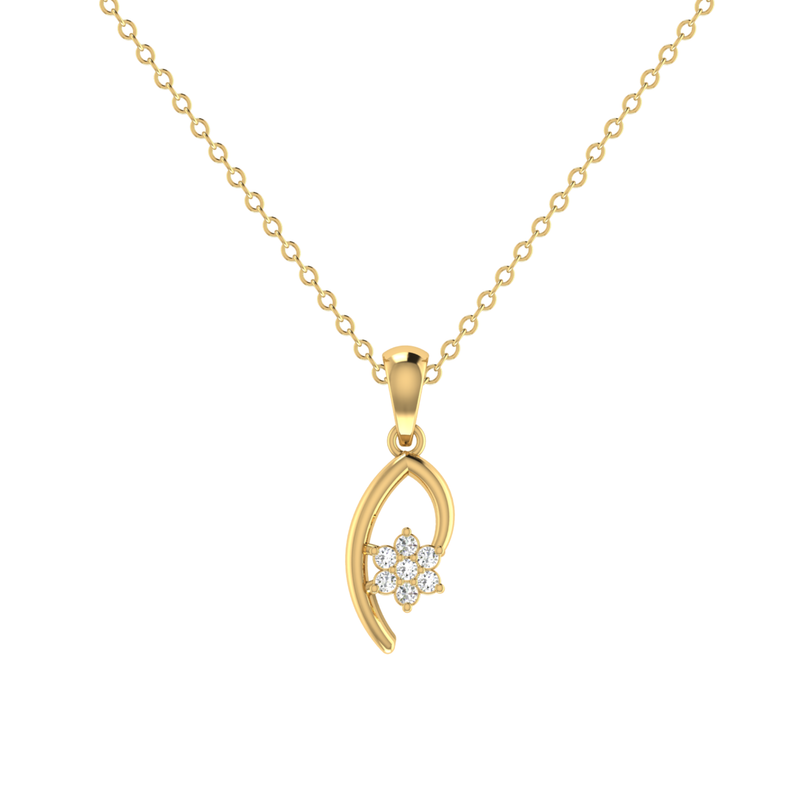 Serpentine Flora Gold Plated Lab Grown Diamond Pendant