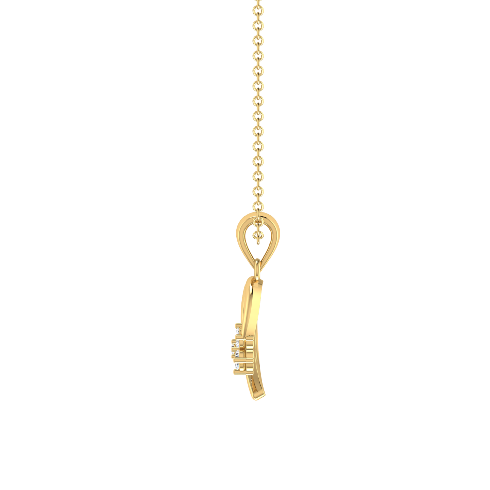 Serpentine Flora Gold Plated Lab Grown Diamond Pendant