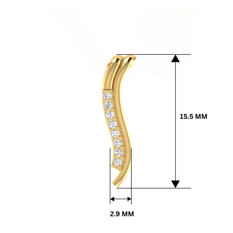 Shimmer Wave Gold Plated Lab Grown Diamond Pendant