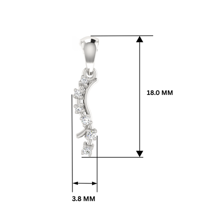Winding Verve Platinum Plated Lab Grown Diamond Pendant