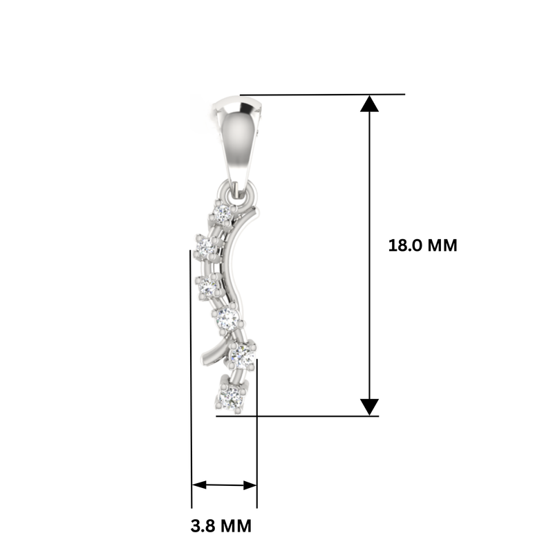 Winding Verve Platinum Plated Lab Grown Diamond Pendant