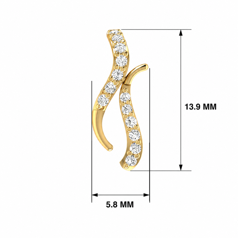 Lunar Crescent Swirl Gold Plated Lab Grown Diamond Pendant