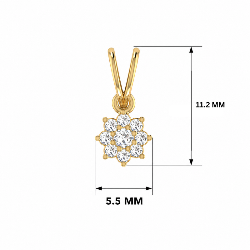 Tudor Star Gold Plated Lab Grown Diamond Pendant