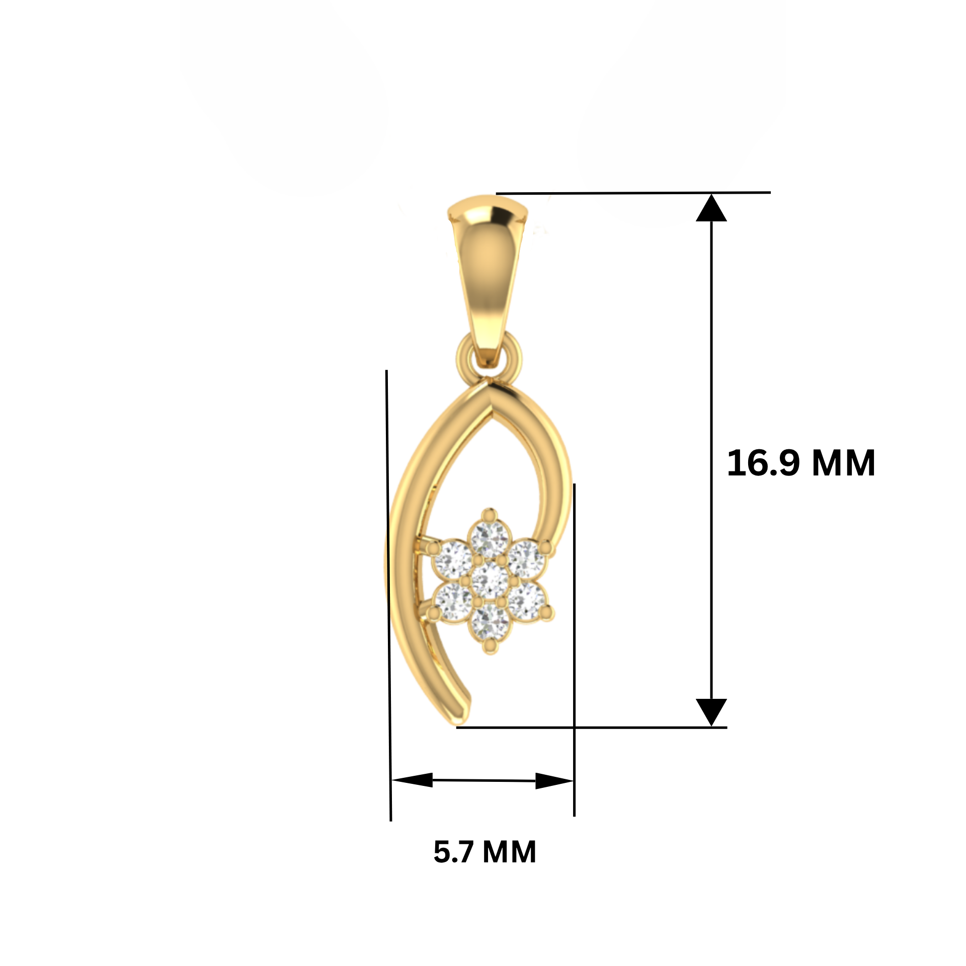 Serpentine Flora Gold Plated Lab Grown Diamond Pendant