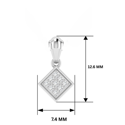 Tetragon Spark Platinum Plated Lab Grown Diamond Pendant
