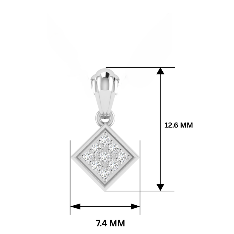Tetragon Spark Platinum Plated Lab Grown Diamond Pendant