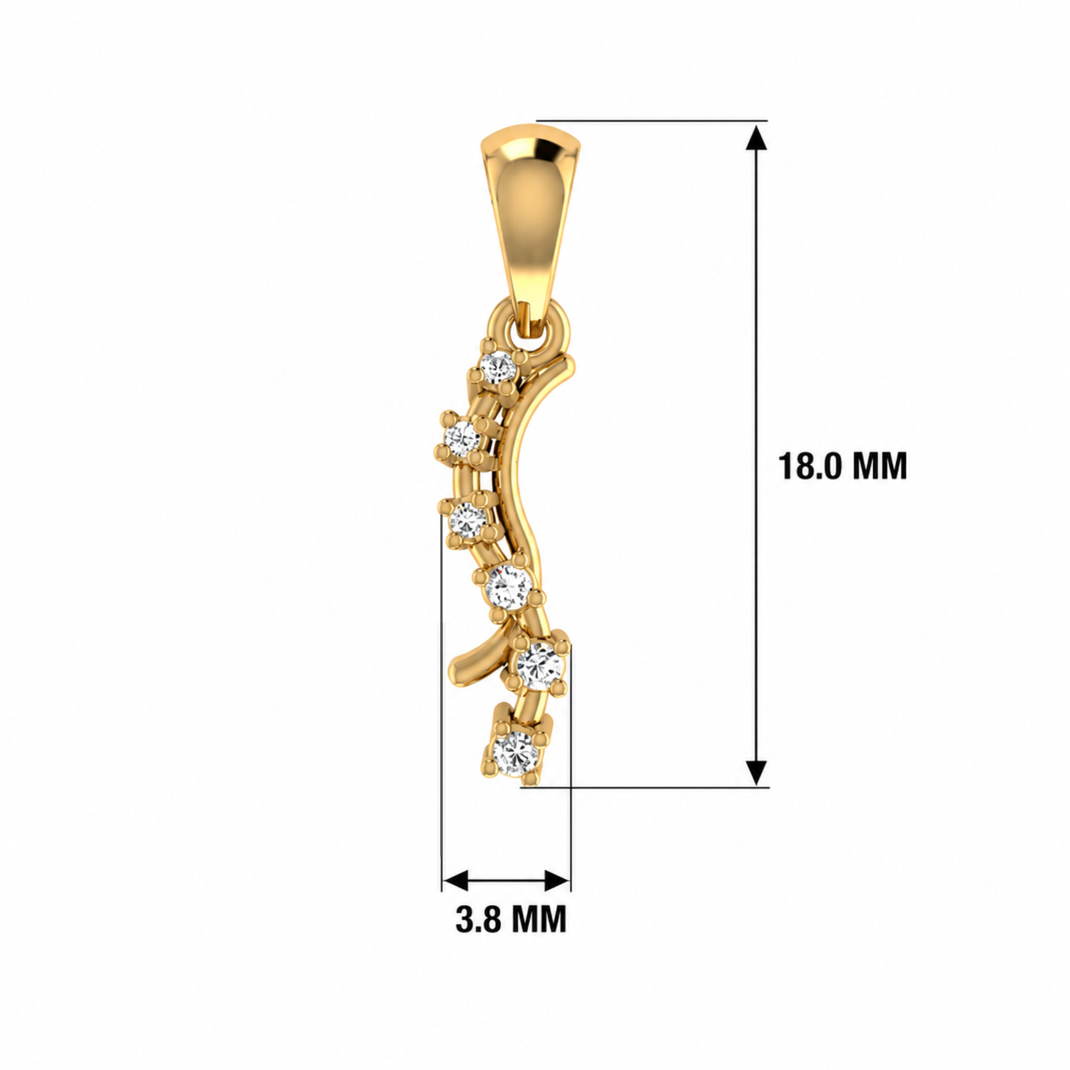 Dew Vine Gold Plated Lab Grown Diamond Pendant