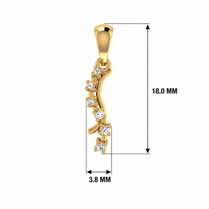 Dew Vine Gold Plated Lab Grown Diamond Pendant
