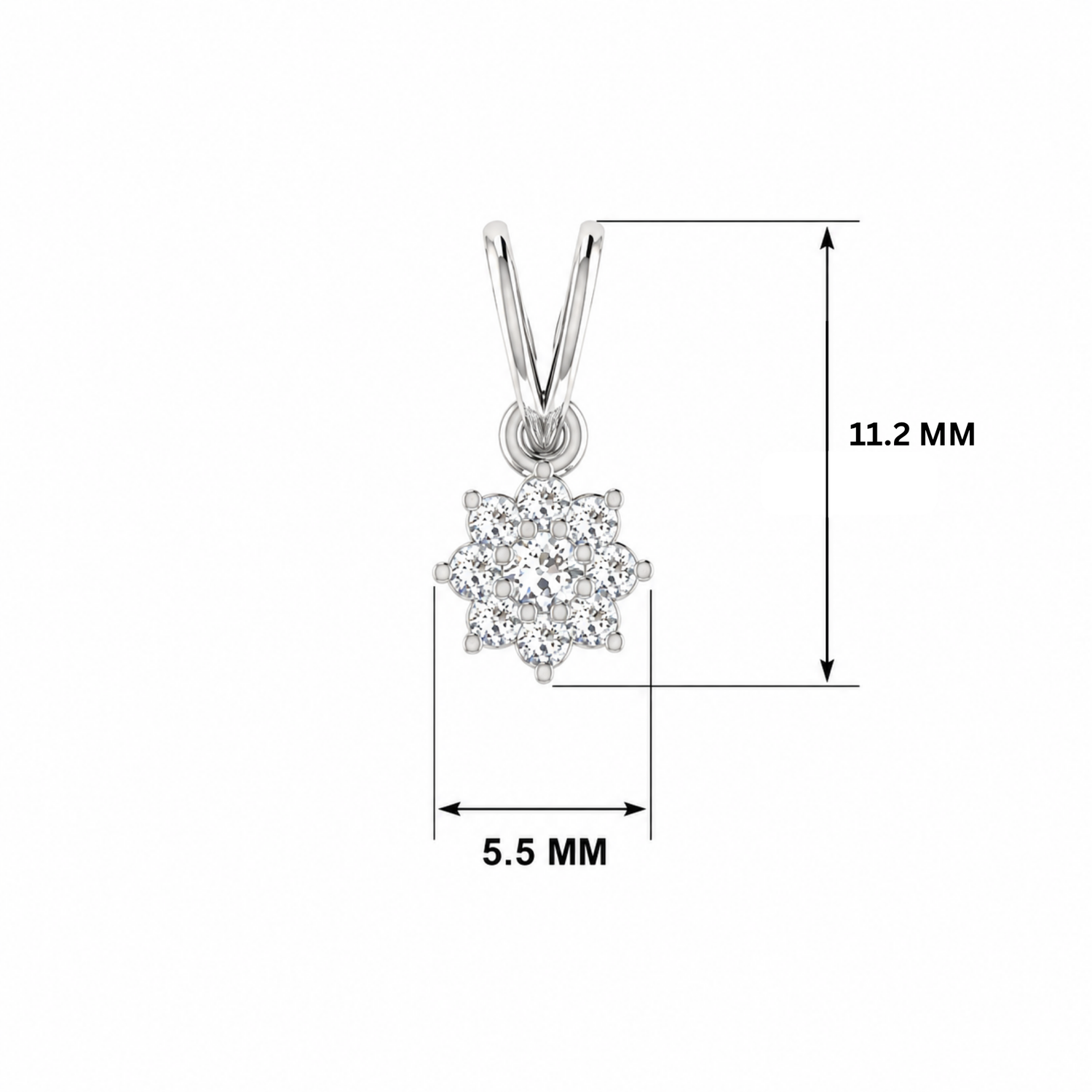 Novis Ray Platinum Plated Lab Grown Diamond Pendant