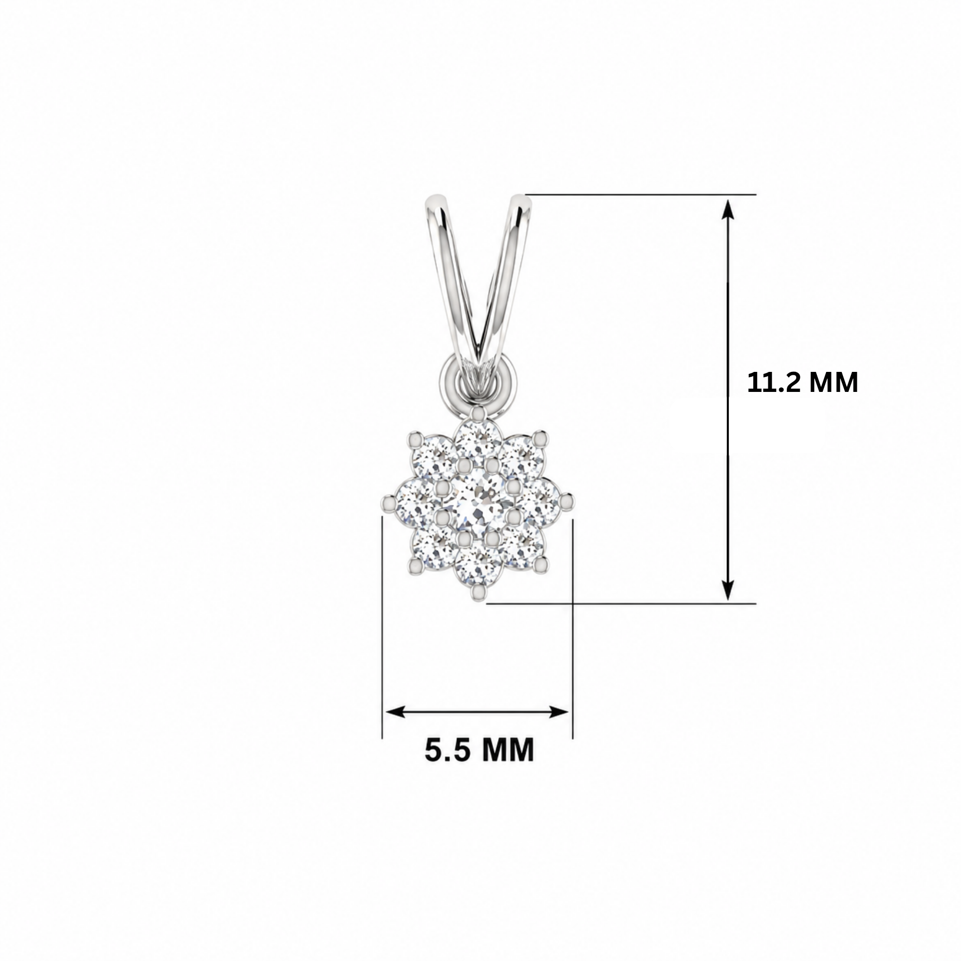 Novis Ray Platinum Plated Lab Grown Diamond Pendant