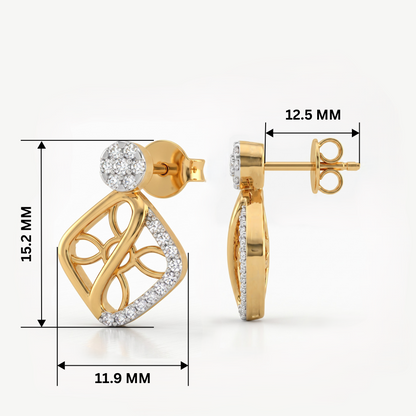 Lumina Galaxy Studs Gold Plated Lab Grown Diamond Earrings