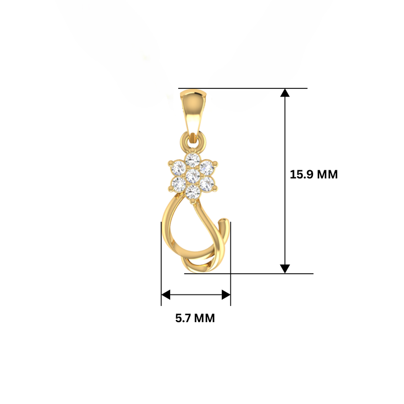 Spiral Flare Gold Plated Lab Grown Diamond Pendant