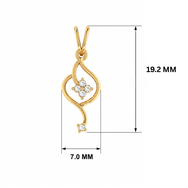 Stardust Cocoon Gold Plated Lab Grown Diamond Pendant