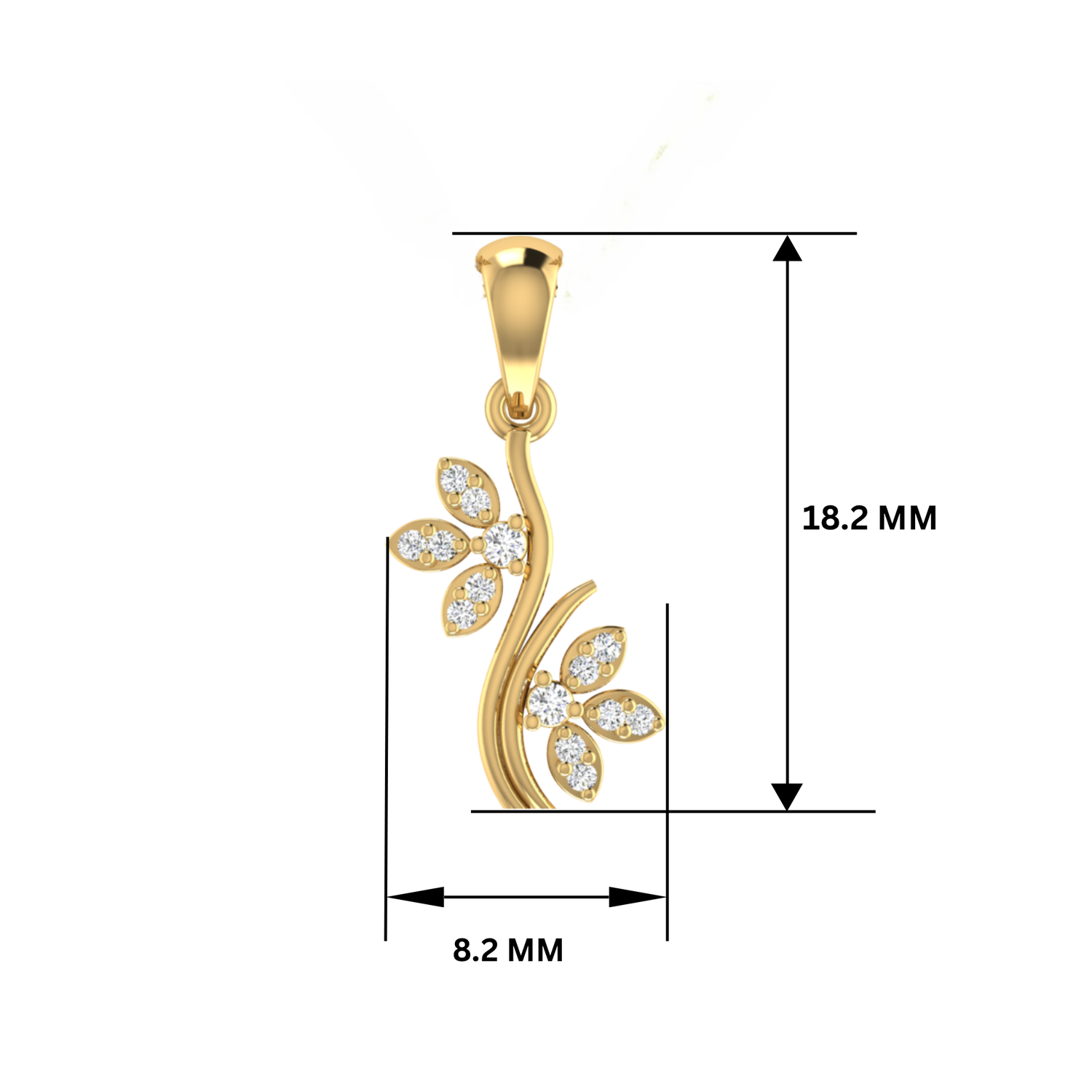 Harmony Vine Gold Plated Lab Grown Diamond Pendant