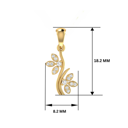 Harmony Vine Gold Plated Lab Grown Diamond Pendant