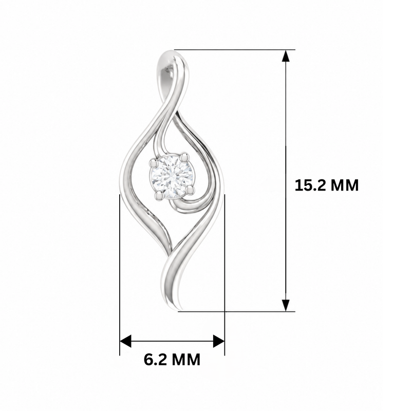 Spindle Platinum Plated Lab Grown Diamond Pendant