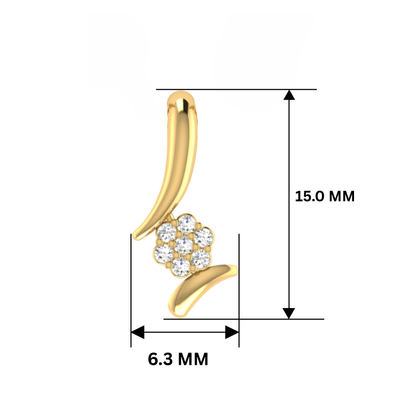 Cluster Floral Spire Gold Plated Lab Grown Diamond Pendant
