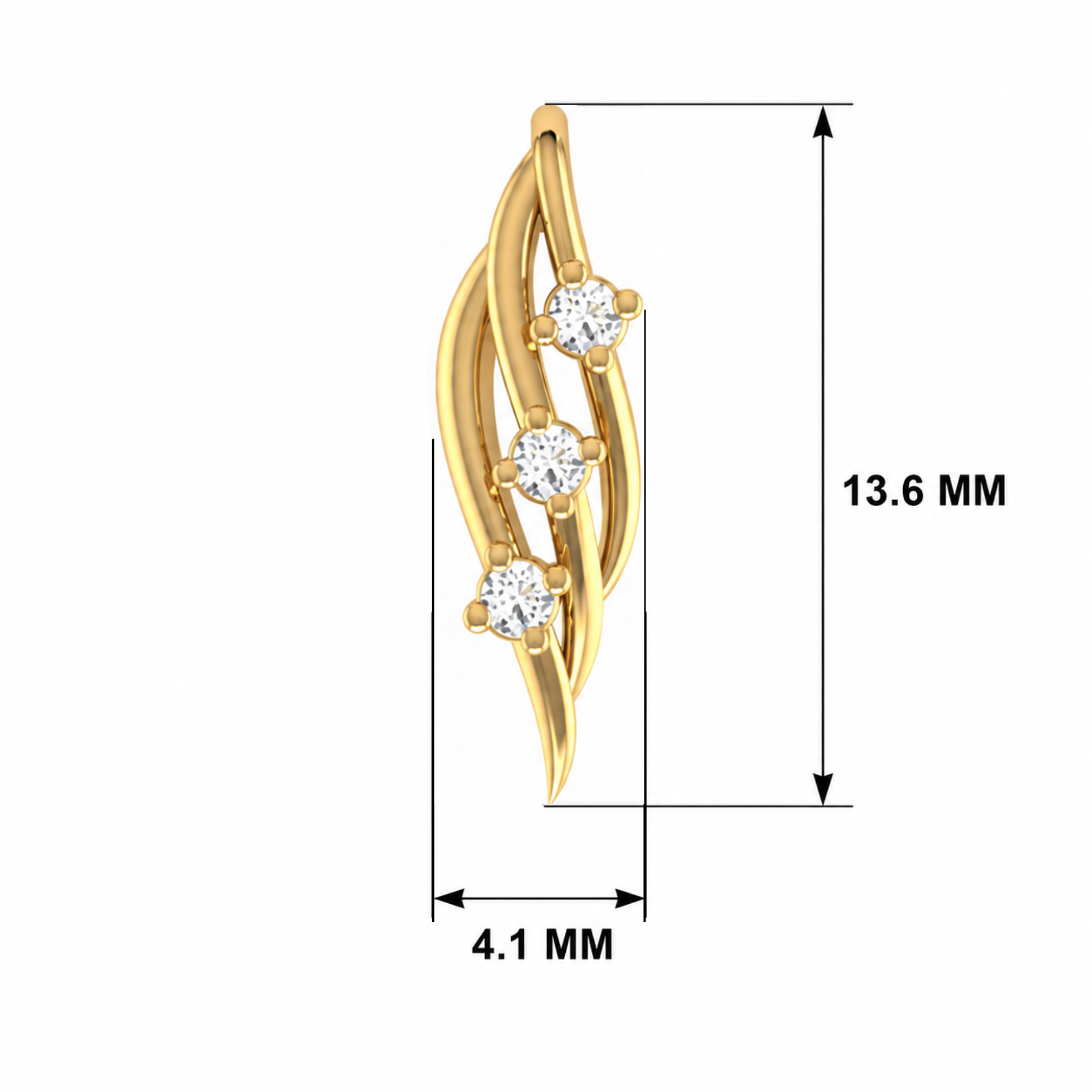 Vestal Flame Gold Plated Lab Grown Diamond Pendant