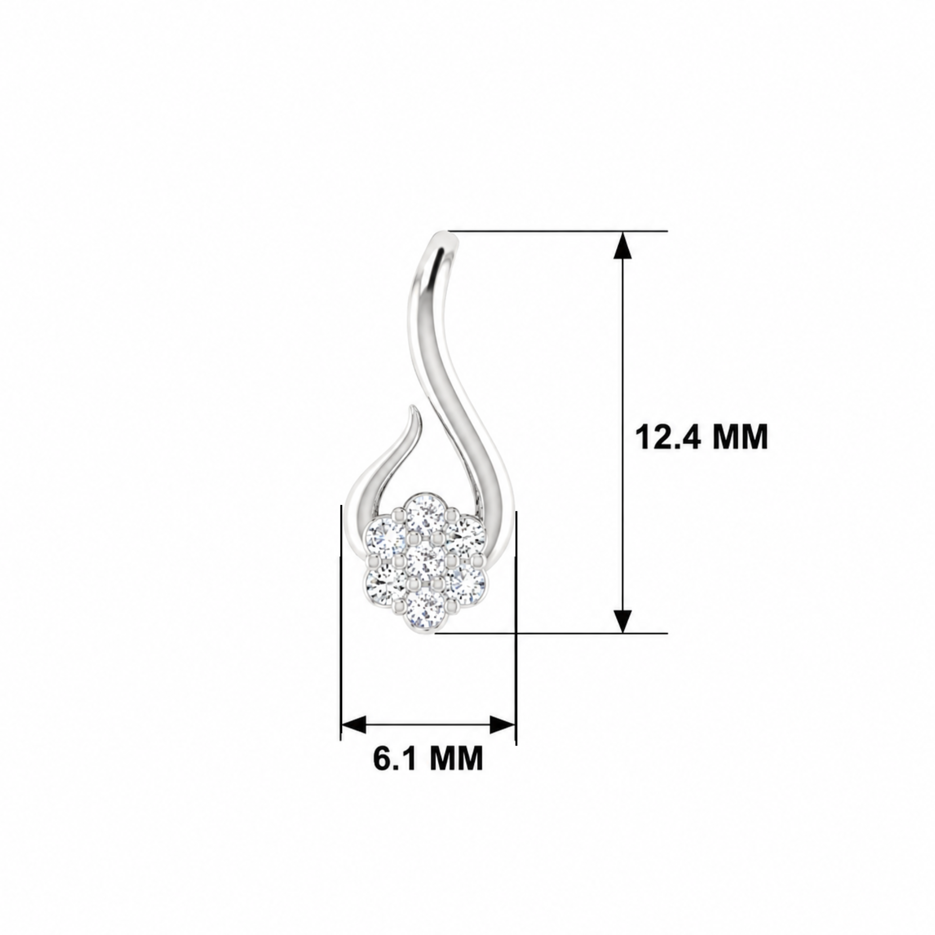 Mistral Swirl Platinum Plated Lab Grown Diamond Pendant
