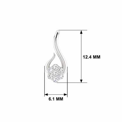 Mistral Swirl Platinum Plated Lab Grown Diamond Pendant