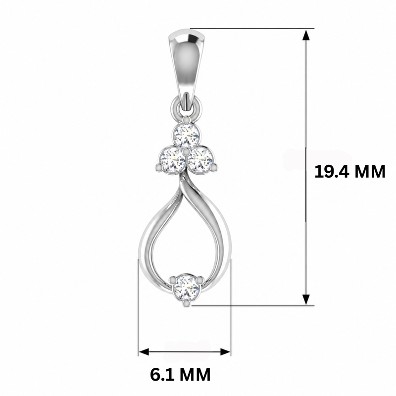 Sanctuary Drop Platinum Plated Lab Grown Diamond Pendant