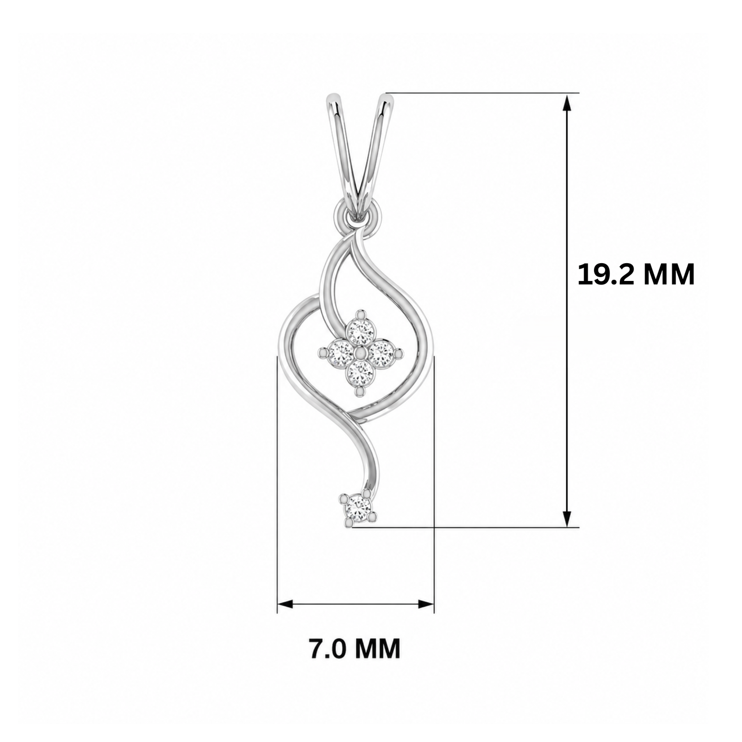 Muna Drop Platinum Plated Lab Grown Diamond Pendant