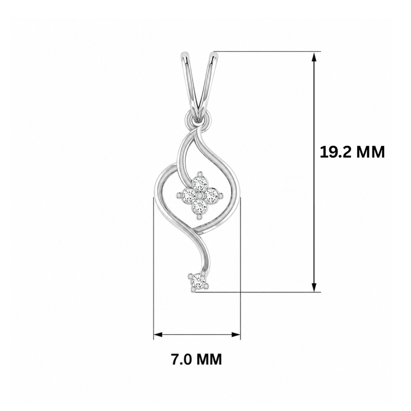 Muna Drop Platinum Plated Lab Grown Diamond Pendant