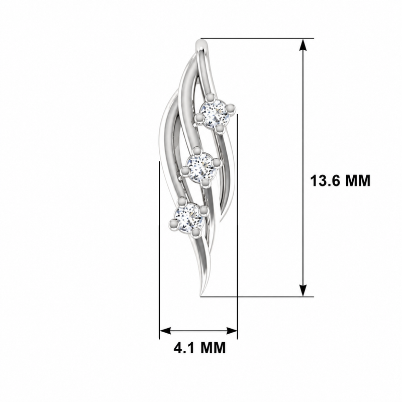 Amour Fluidity Platinum Plated Lab Grown Diamond Pendant