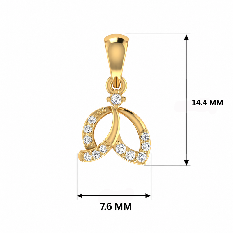 Soulmate Swirl Gold Plated Lab Grown Diamond Pendant