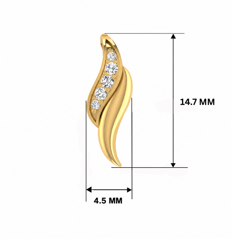 Plume Drop Gold Plated Lab Grown Diamond Pendant