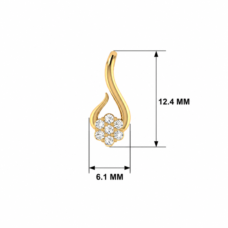 Cosmic Helix Gold Plated Lab Grown Diamond Pendant