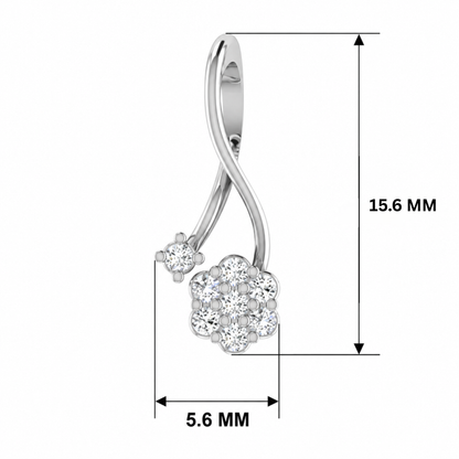 Vespera Swirl Platinum Plated Lab Grown Diamond Pendant