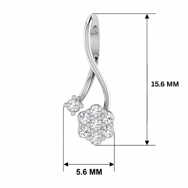 Vespera Swirl Platinum Plated Lab Grown Diamond Pendant