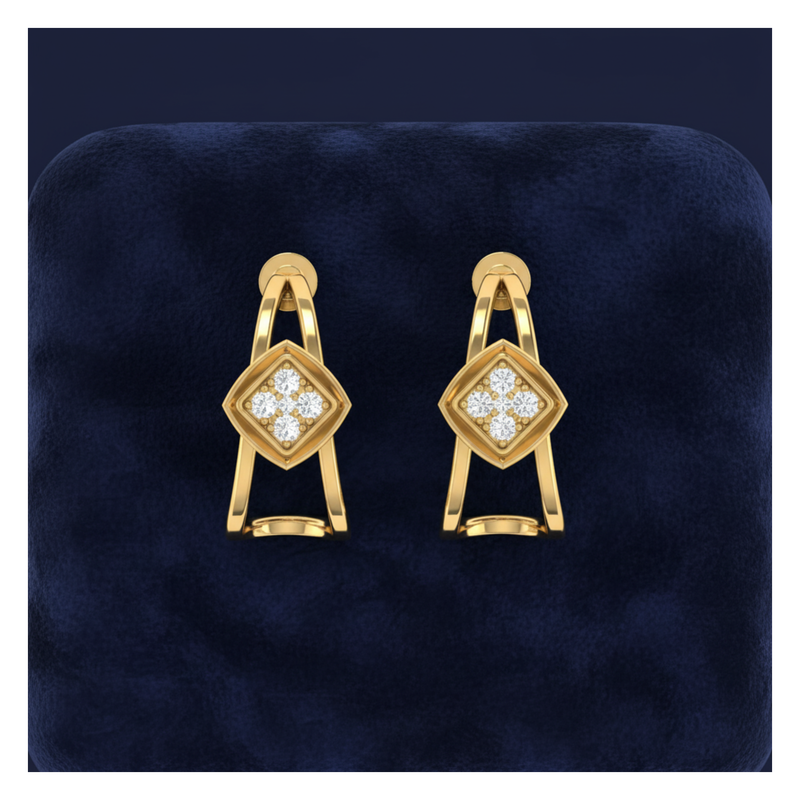 Nova Cage Studs Gold Plated Lab Grown Diamond Earrings