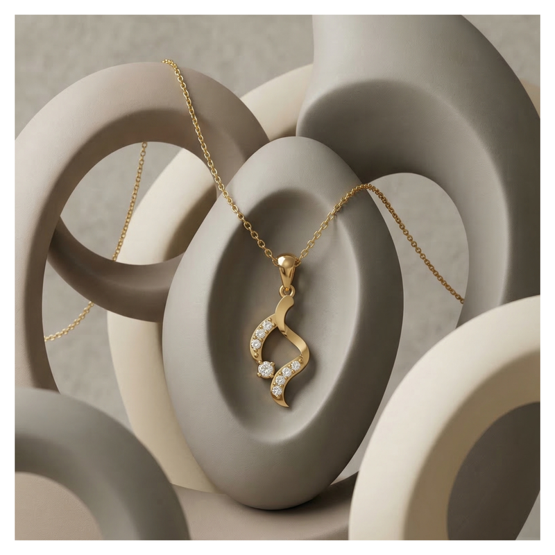 Infinite Taper Gold Plated Lab Grown Diamond Pendant