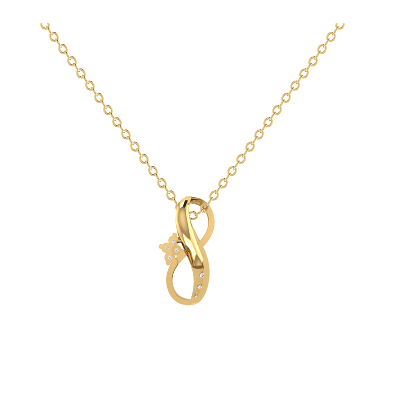 Spiraling Halo Gold Plated Lab Grown Diamond Pendant