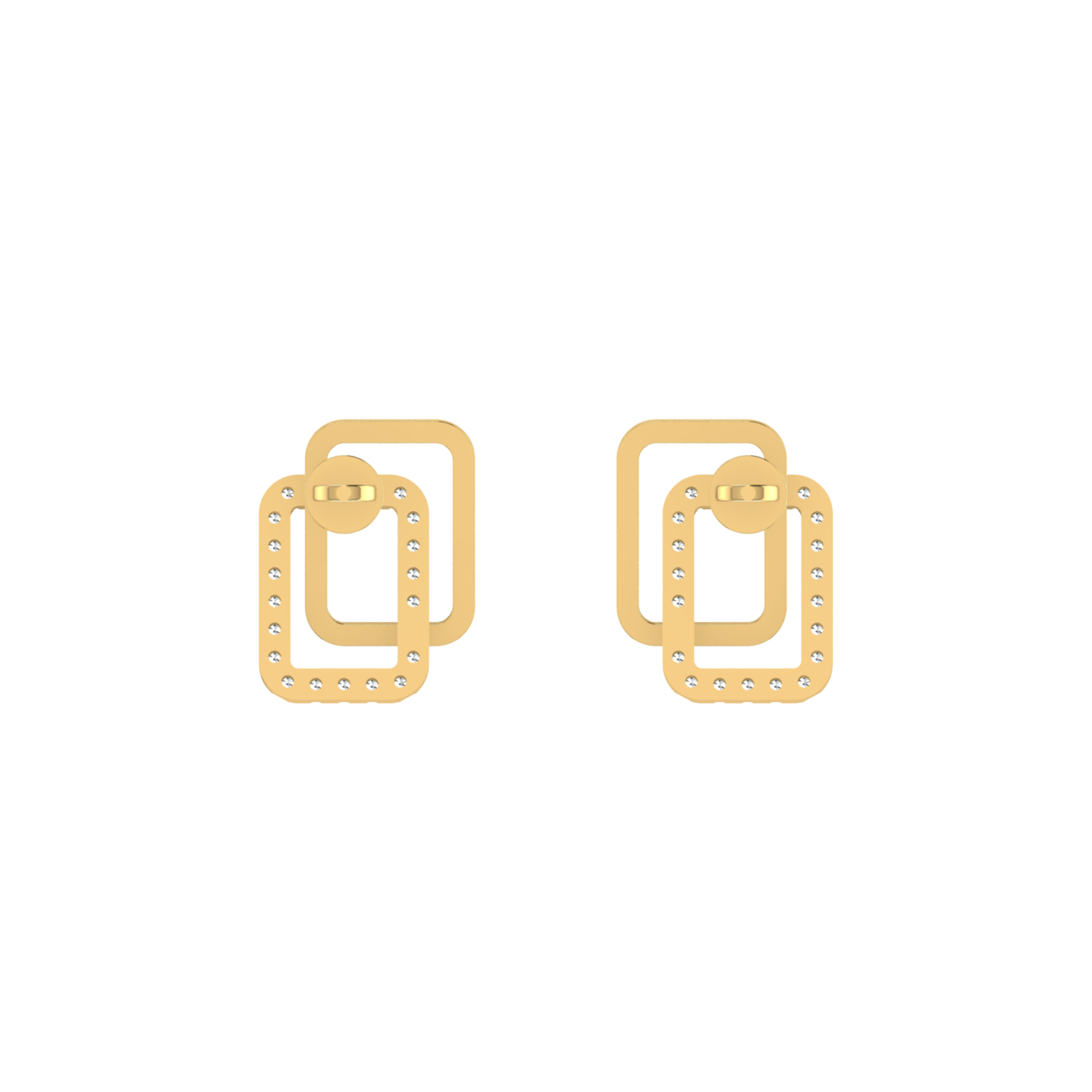 Bonded Aura Studs Gold Plated Lab Grown Diamond Earrings