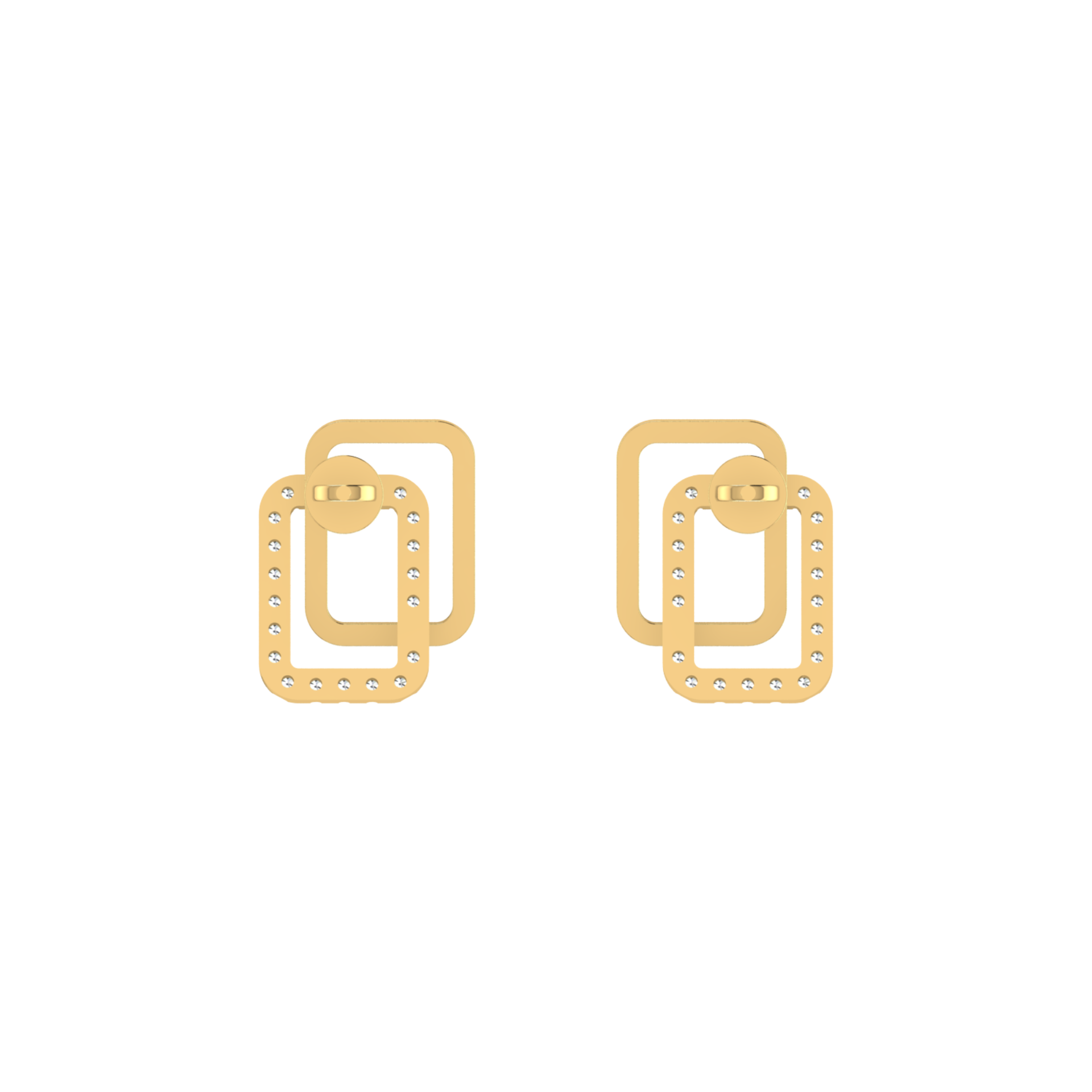 Bonded Aura Studs Gold Plated Lab Grown Diamond Earrings